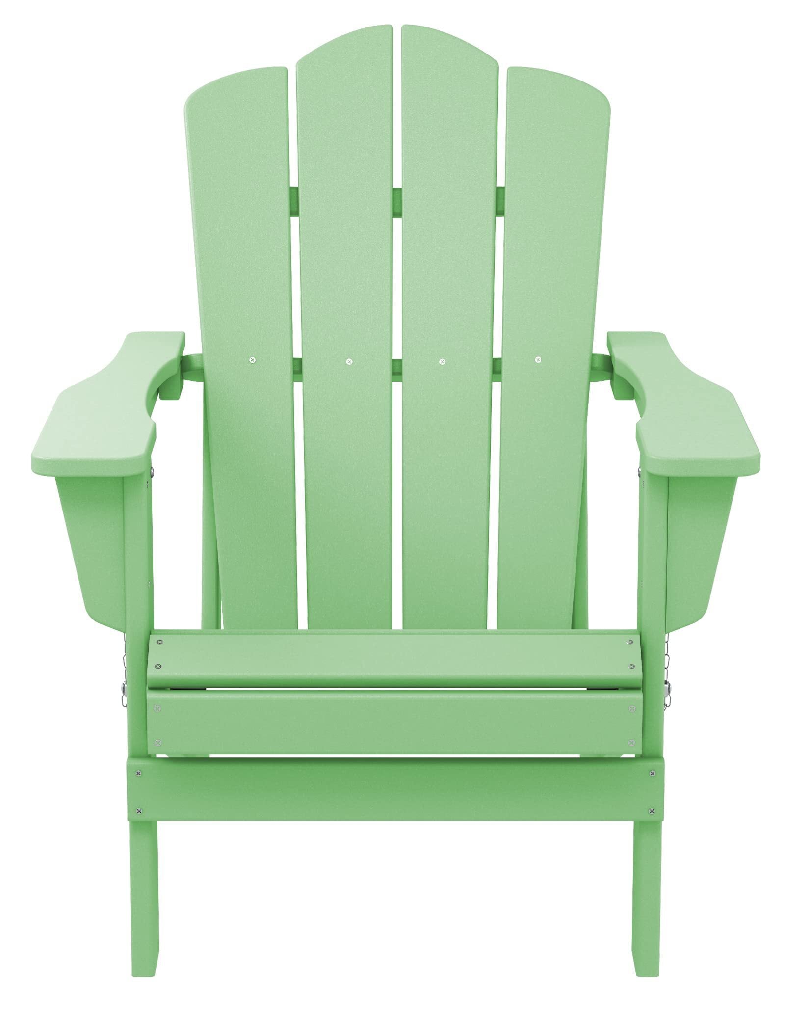 Outdoor Patio Folding Plastic Adirondack Chair for Garden, Light Green