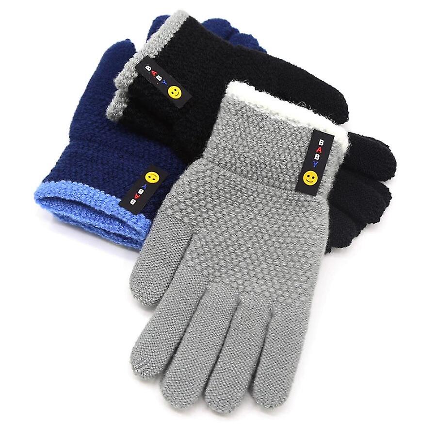 4-7 6-10 Years Old New Fashion Kids Thick Knitted Gloves Warm Winter Gloves Children Stretch Mittens Boy Girl Infant Accessories