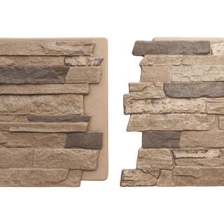 Ekena Millwork 49 in. x 25-12 in. Acadia Ledge Stacked Stone StoneWall Faux Stone Siding Panel PNU24X48ALSR