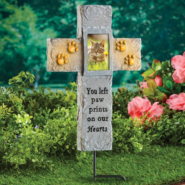 Collections Etc You Left Paw Prints On Our Hearts Solar Pet Cross Memorial