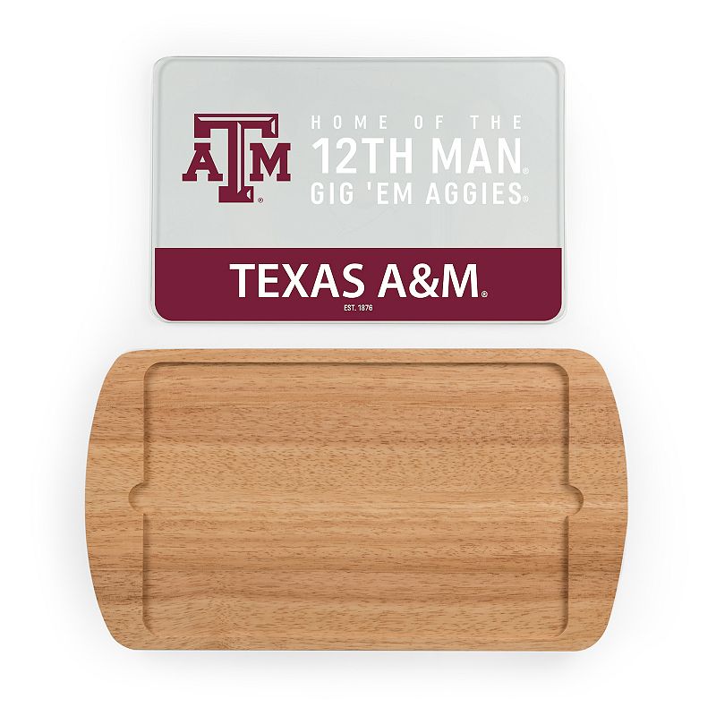 Picnic Time Texas A and M Glass Top Serving Tray