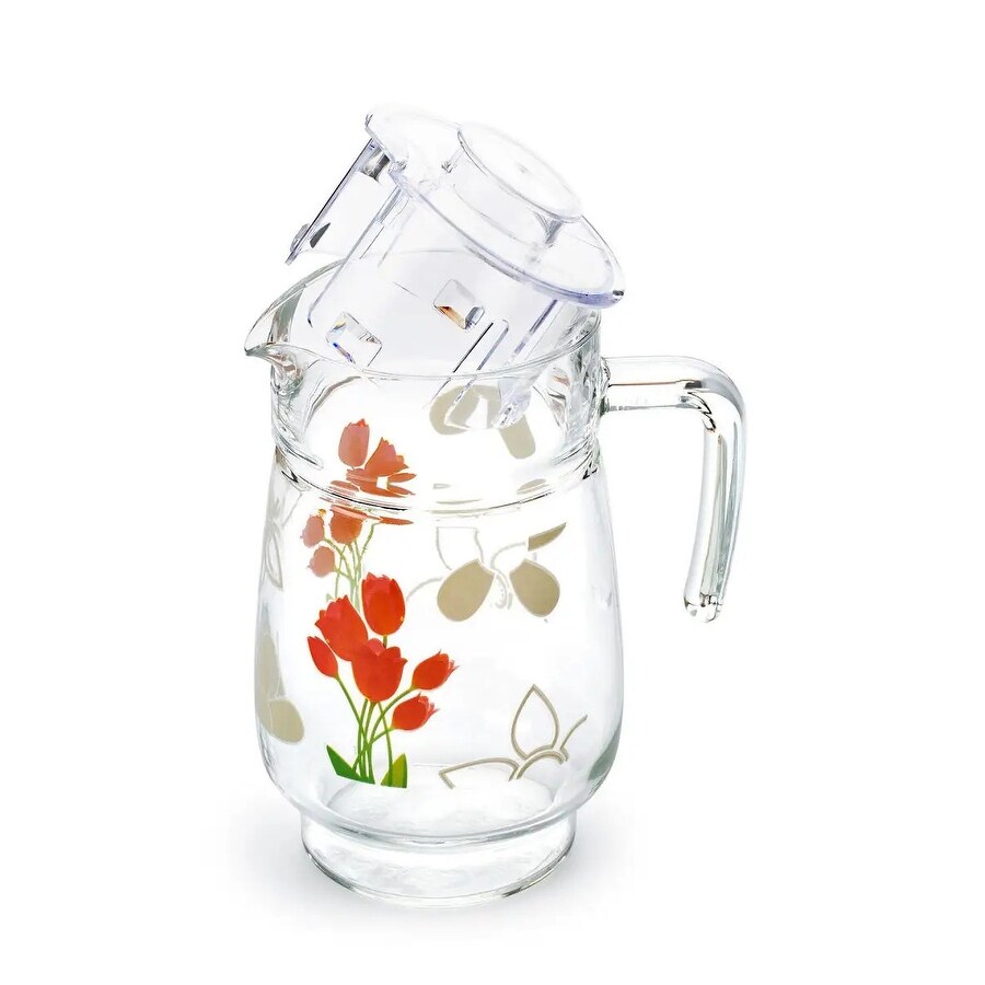 Luminarc Tulip Clear 1.7 Qt Pitcher and Glass Set for 6