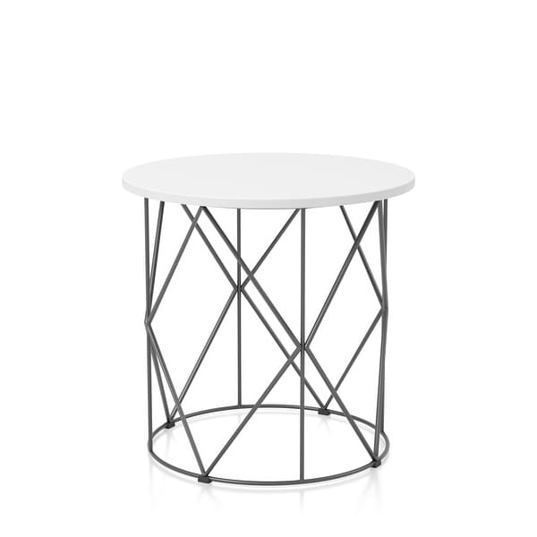 Furniture of America Brigid Modern Metal Round 23-inch Side Table