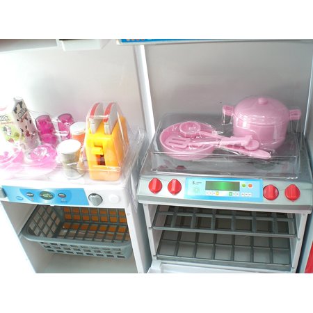 Red Deluxe Modern Barbie Size Kitchen Stove, Fridge, Micro Wave Etc