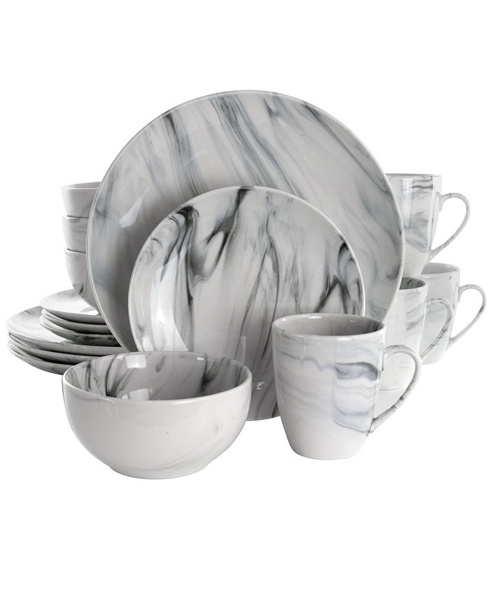 Elama Fine Marble Dinnerware Set of 16 Pieces