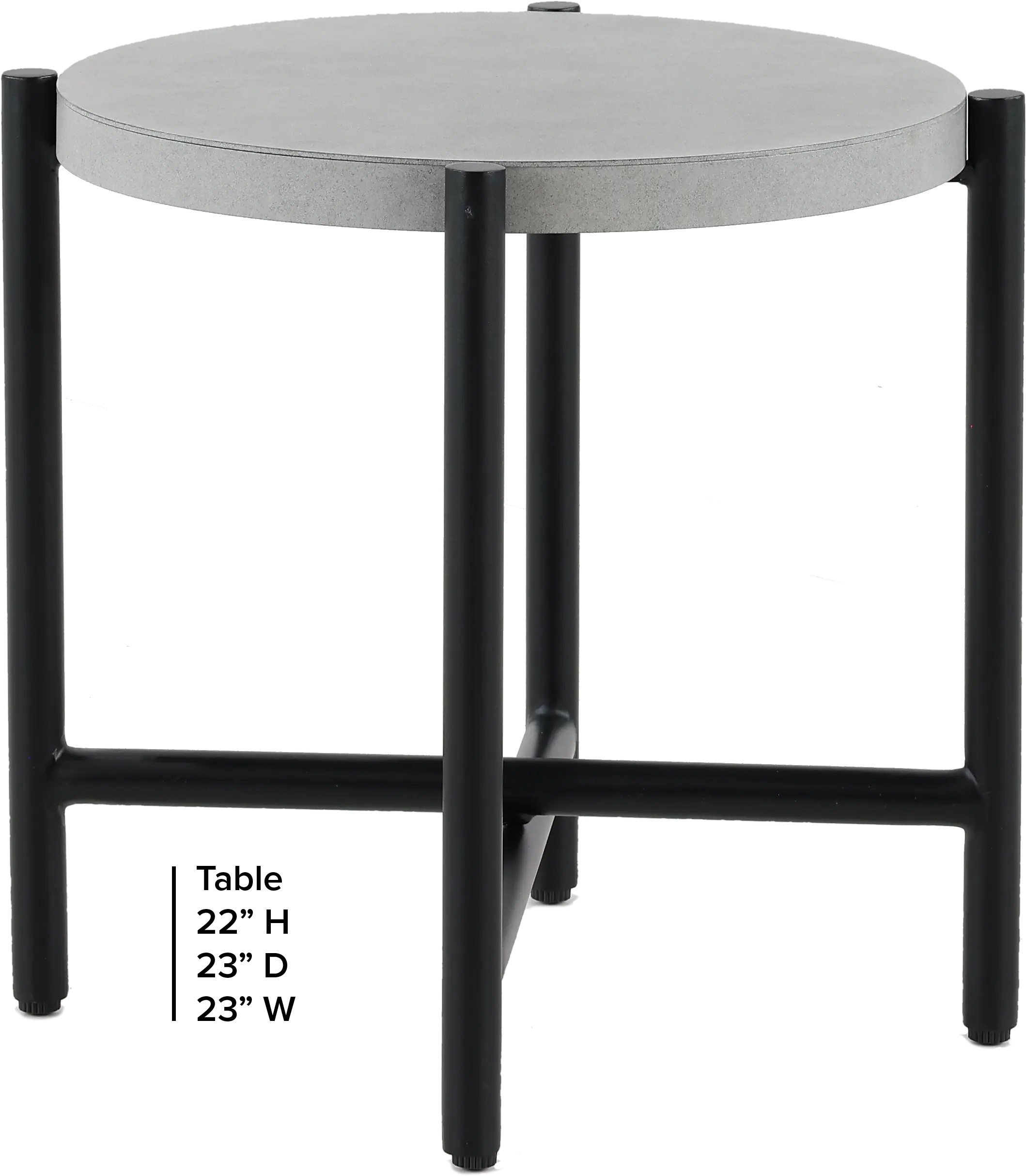 Jovi Gray and Black Patio End Table