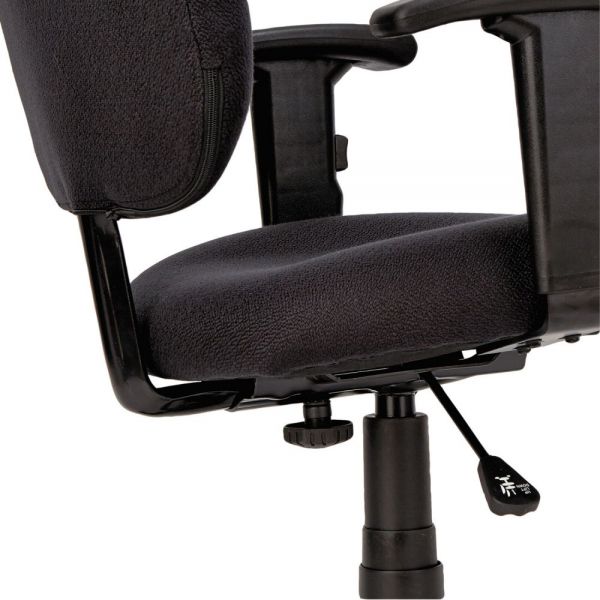 Alera Essentia Series Swivel Task Chair with Adjustable Arms， Supports up to 250 lbs.， Black Seat/Black Back， Black Base