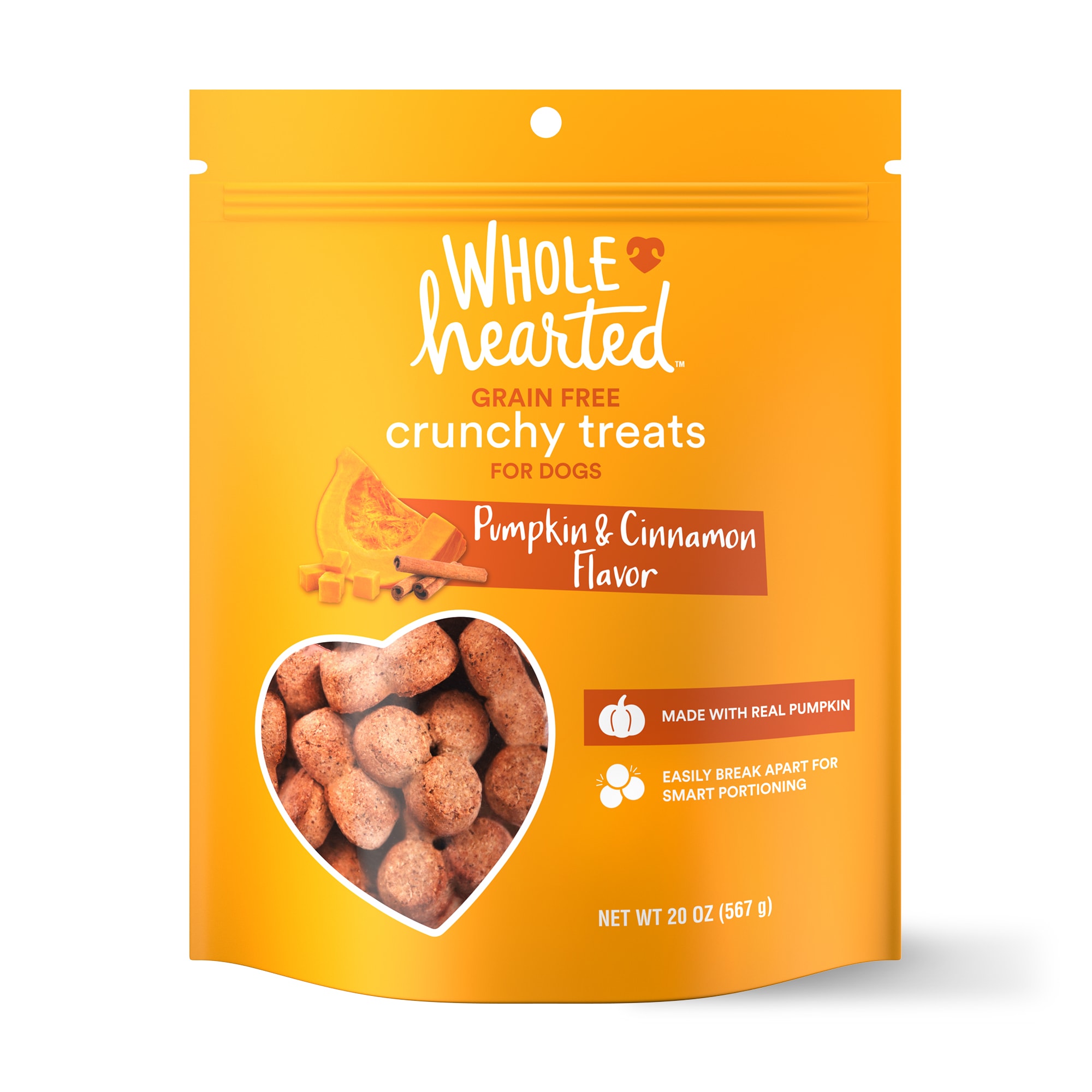 WholeHearted Grain Free Pumpkin Biscuit Dog Treats， 20 oz.