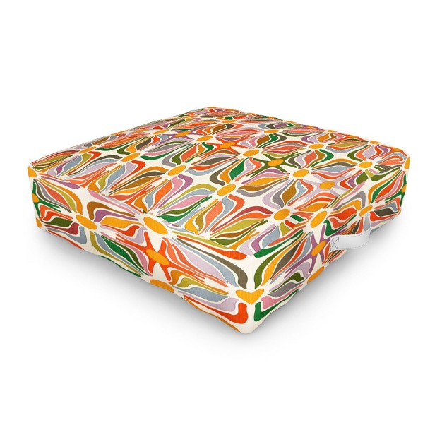 Evamatise Abstract Flowers Summer Holiday Outdoor Floor Cushion Deny Designs