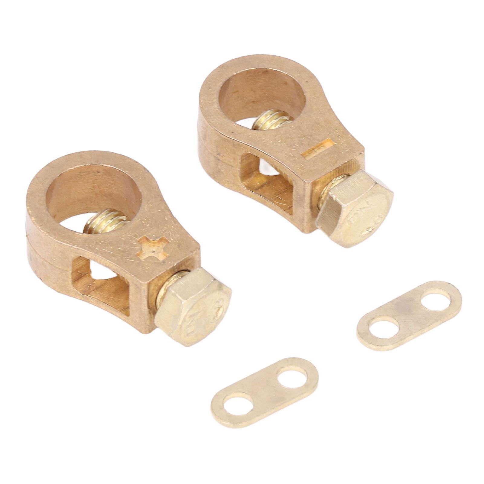 2pcs Car Battery Terminal Wire Cable Clamp Copper Electric Battery Connector Clamps Auto Accessories