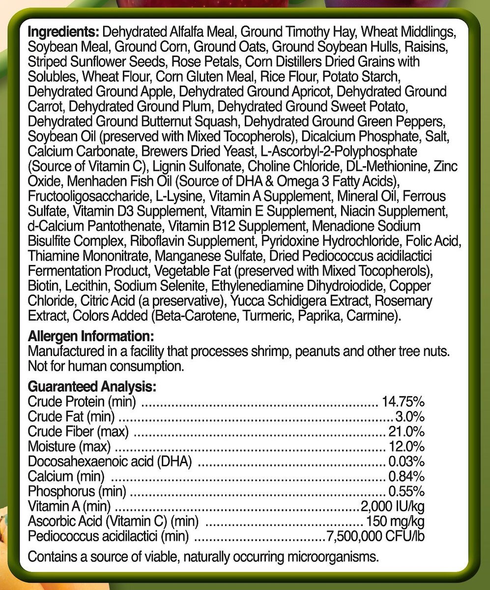 Brown's Tropical Carnival Natural Fortified Daily Diet Chinchilla Food