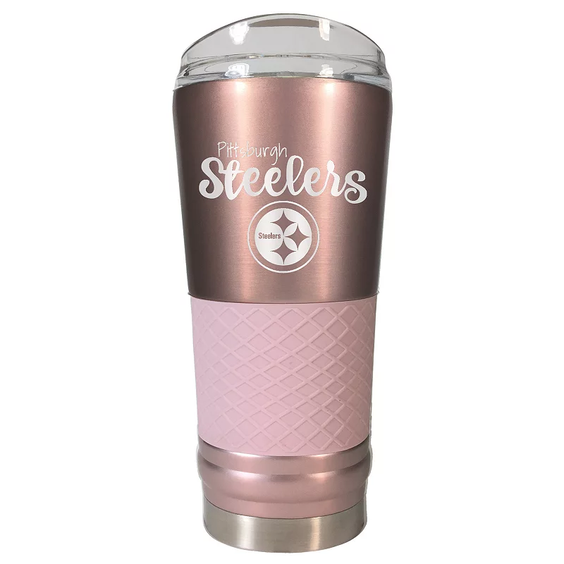 Pittsburgh Steelers 24 oz Rose Gold Finish Vacuum Insulated NFL Draft Tumbler