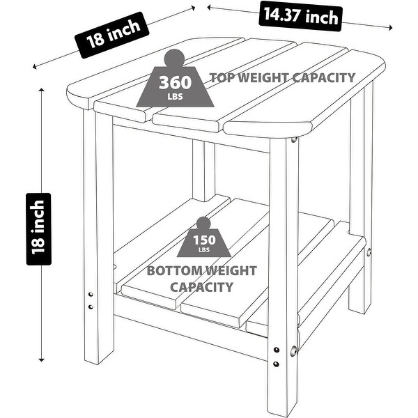 Double Adirondack Side Table，Outdoor Side Tables