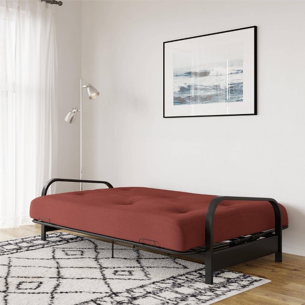 Full Axton Metal Arm Futon Frame With Mattress Room amp Joy