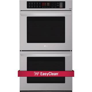 LG 30 in. Double Electric Wall Oven Self-Cleaning with Convection and EasyClean in Stainless Steel LWD3063ST