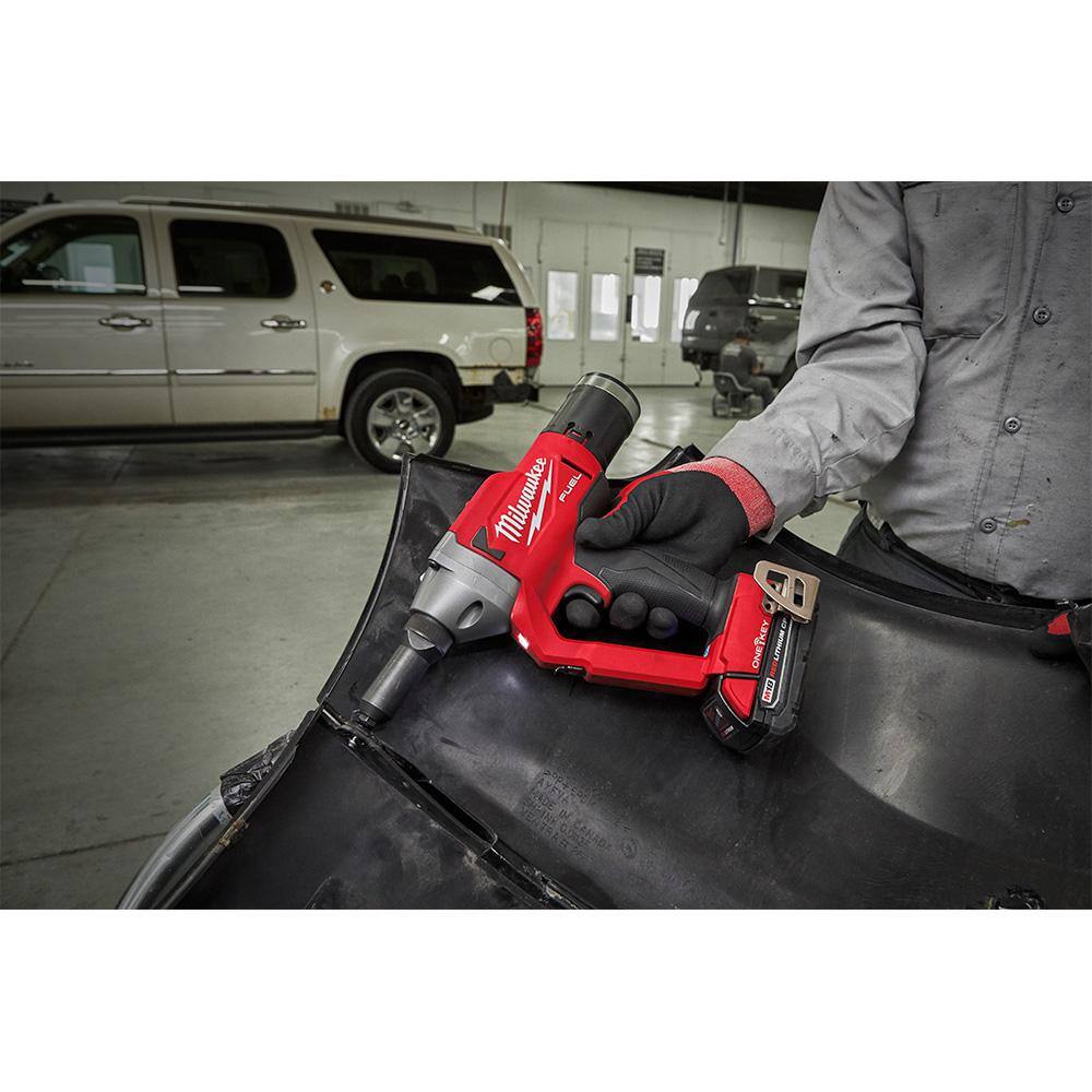 MW M18 FUEL ONE-KEY 18-Volt Lithium-Ion Cordless Rivet Tool with (2) M18 HIGH OUTPUT 3.0 Ah Batteries 2660-20-48-11-1837