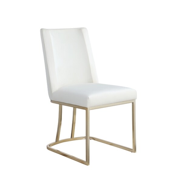 Velvet Upolstered Dining Chairs， Gold Metal Legs (Set of 2)