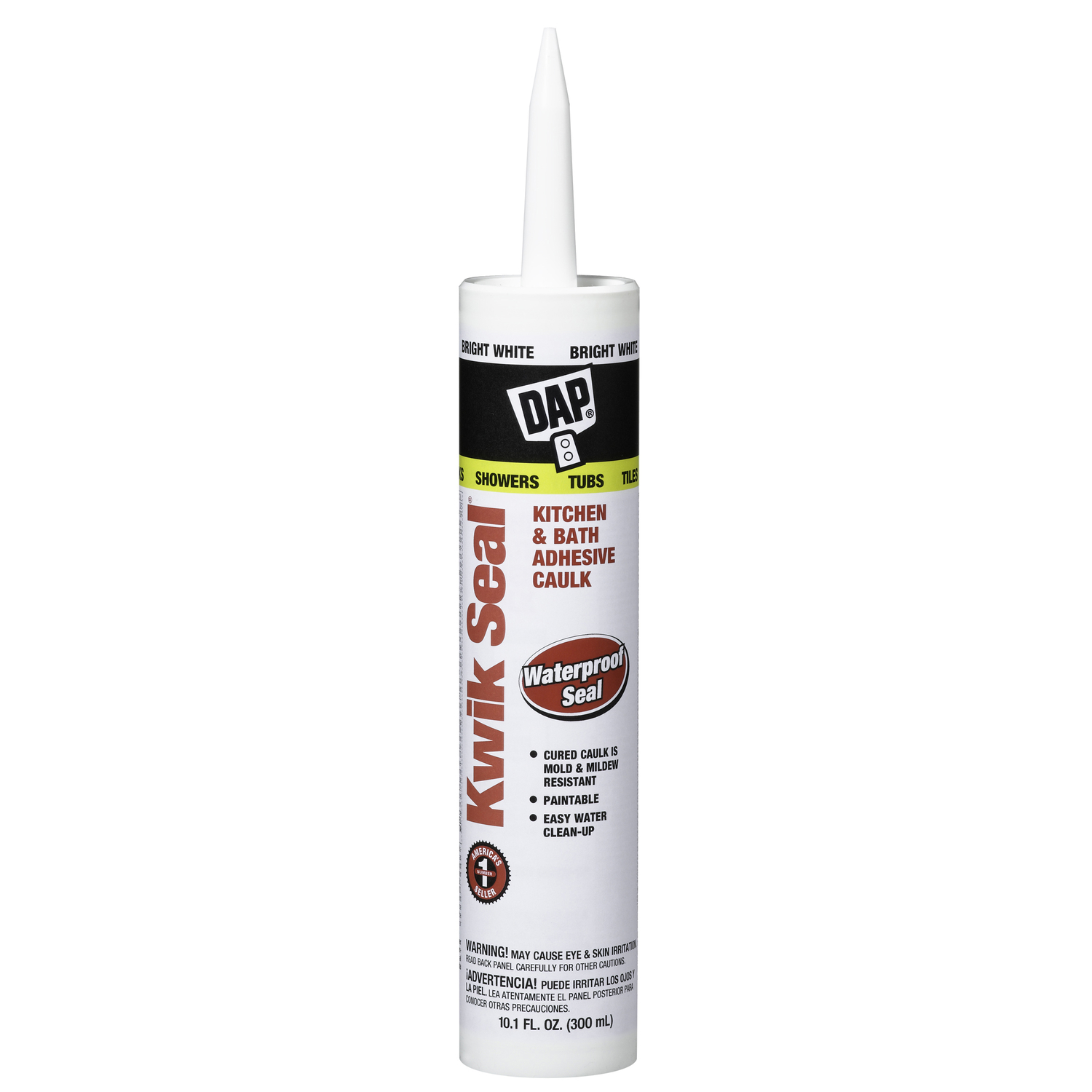 DAP Kwik Seal White Acrylic Latex Kitchen and Bath Adhesive Caulk 10.1 oz