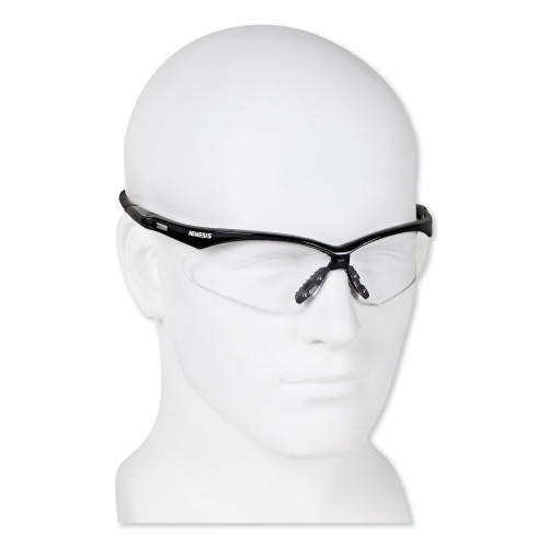 KleenGuard Nemesis Safety Glasses， Black Frame， Clear Lens (25676)