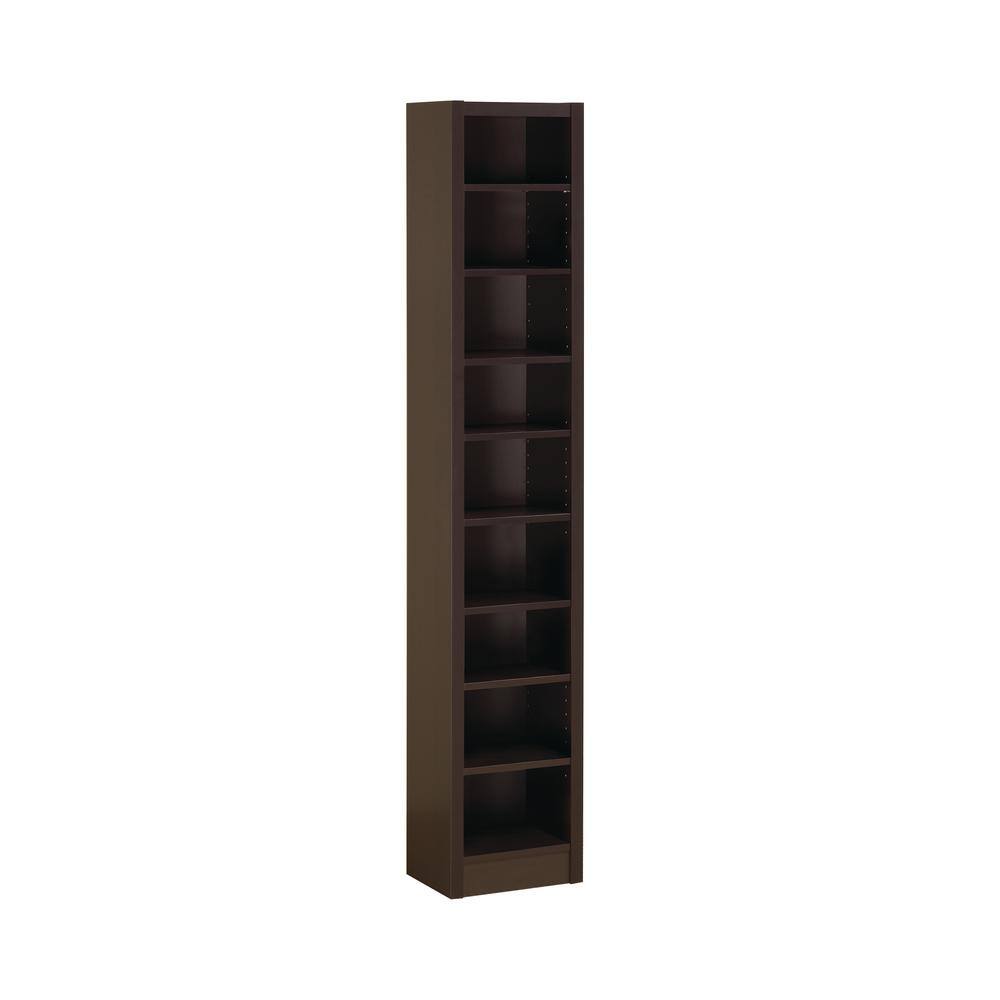 Coaster Home Furnishings Narrow 70.75 in. Cappuccino 9-Shelf Bookcase 800285