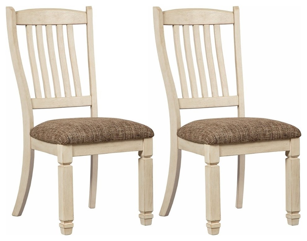 Bolanburg Upholstered Side Chairs  White/Oak  Set of 2 D647 01   French Country   Dining Chairs   by Furniture Outlet  Houzz