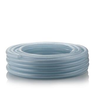 Alpine Corporation 12 in. I.D. x 100 ft. Clear Braided High Pressure Heavy Duty Reinforced PVC Vinyl Tubing for All Applications VR012