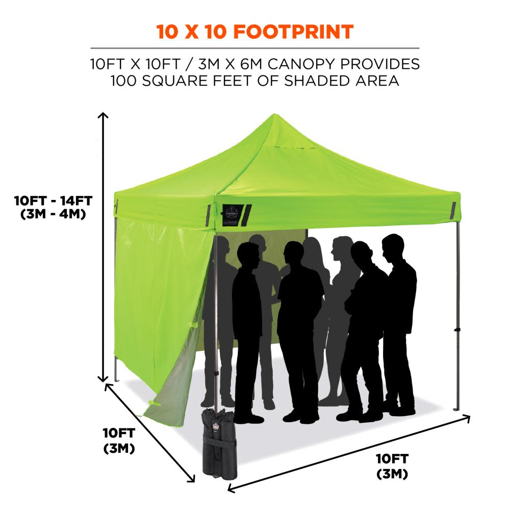 Ergodyne Shax 6051 Single Lime Heavy Duty Pop Up Tent Kit 10and#8242; x 10and#8242;