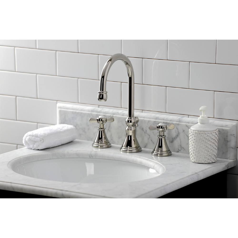 Kingston Brass Essex 8 in Widespread 2Handle Bathroom Faucet in Polished Nickel