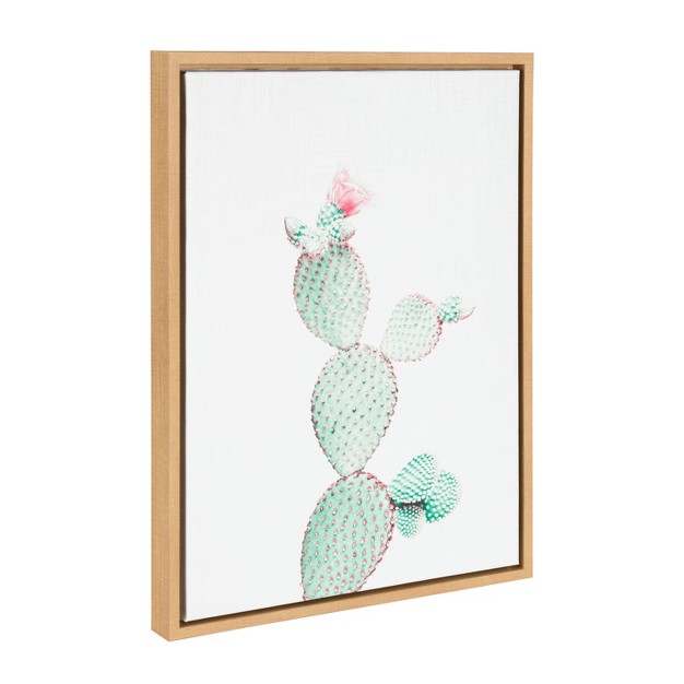 X 24 quot Sylvie Prickly Pear Framed Canvas By Simon Te Tai Natural Kate And Laurel