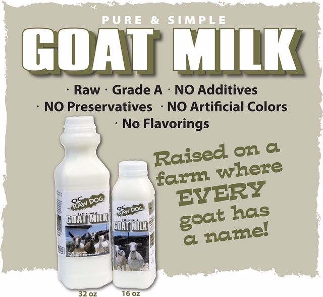 OC Raw Goat and Produce Pure and Simple Frozen Goat Milk For Dog