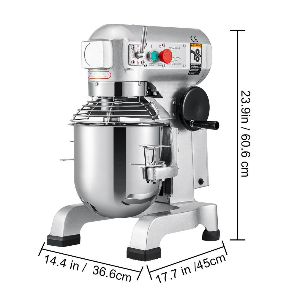 VEVOR 10 Qt. Kitchen Mixer Professional 3 Speeds Adjustable Commercial Food Mixer with Stainless Steel for Mixing Dough DDJBJ10LCLSB10B01V1