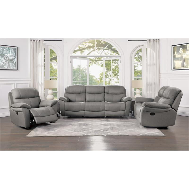 Lexicon Longvale Transitional Microfiber Glider Reclining Chair in Gray   Transitional   Recliner Chairs   by Homesquare  Houzz