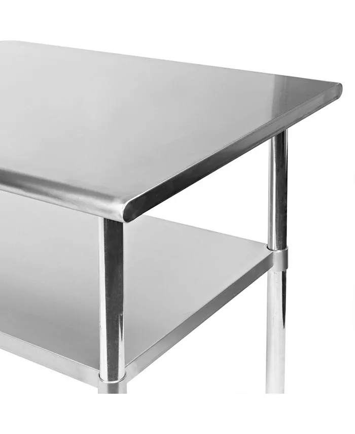 GRIDMANN 48 x 30 Inch Stainless Steel Table w  4 Casters NSF Commercial Kitchen Work and Prep Table