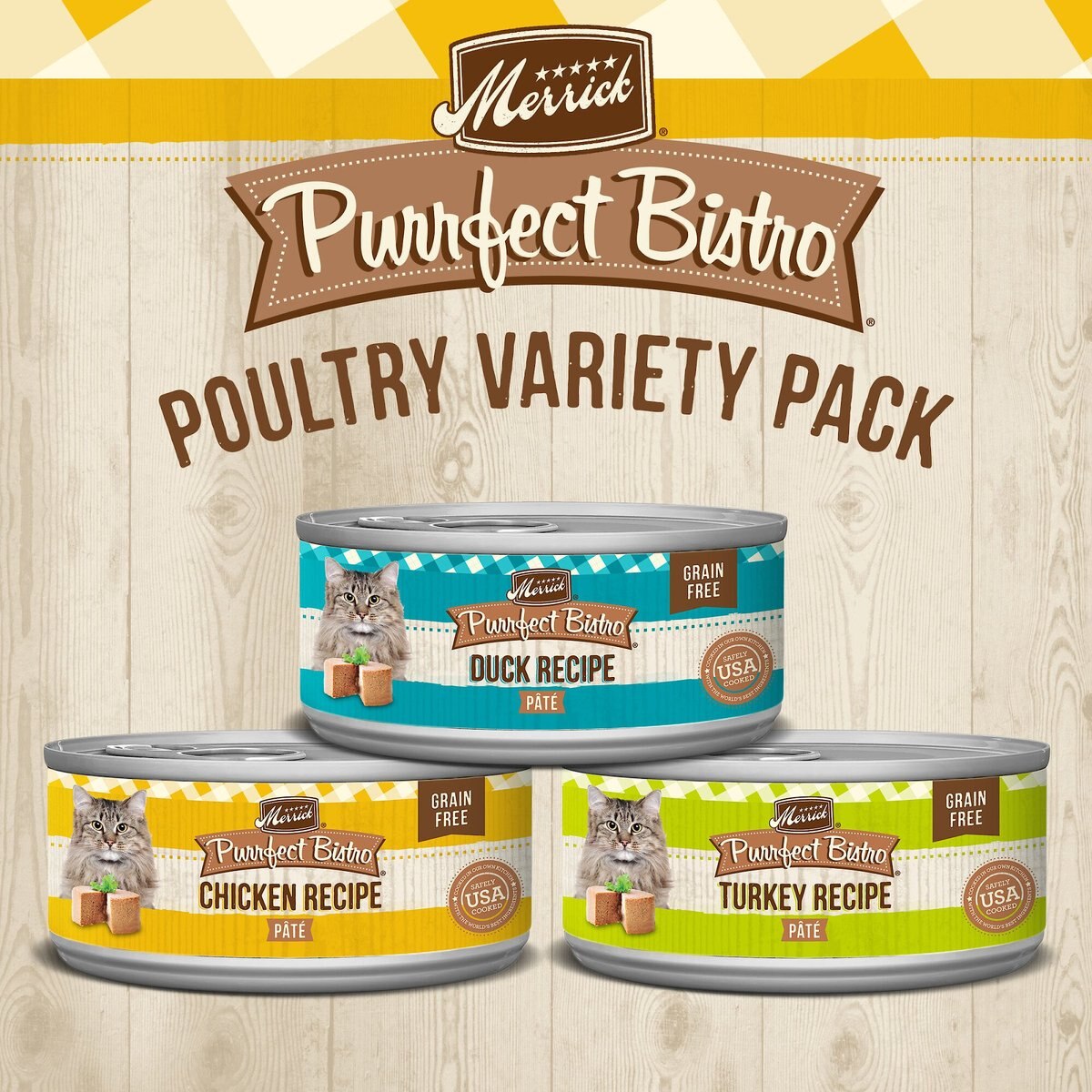 Merrick Purrfect Bistro Poultry Grain-Free Variety Pack Canned Cat Food