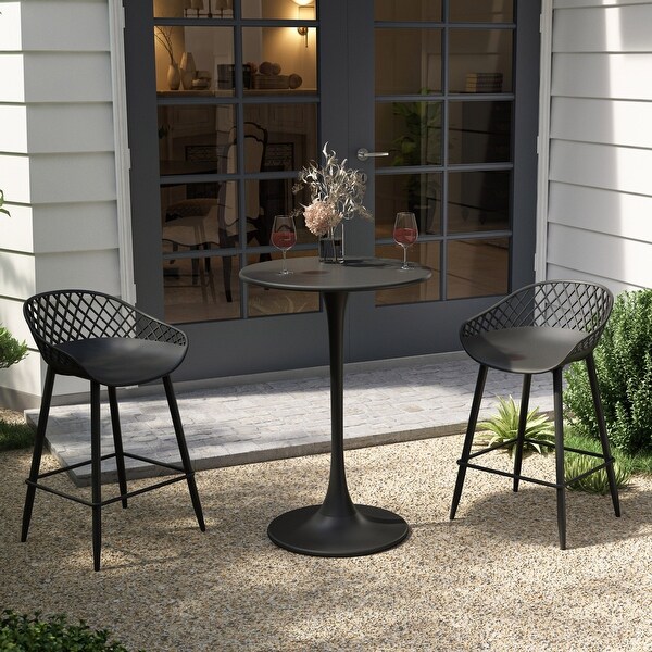 Kurv 3Piece Counter Height Bistro Set，Weather Resistant，Indoor/Outdoor