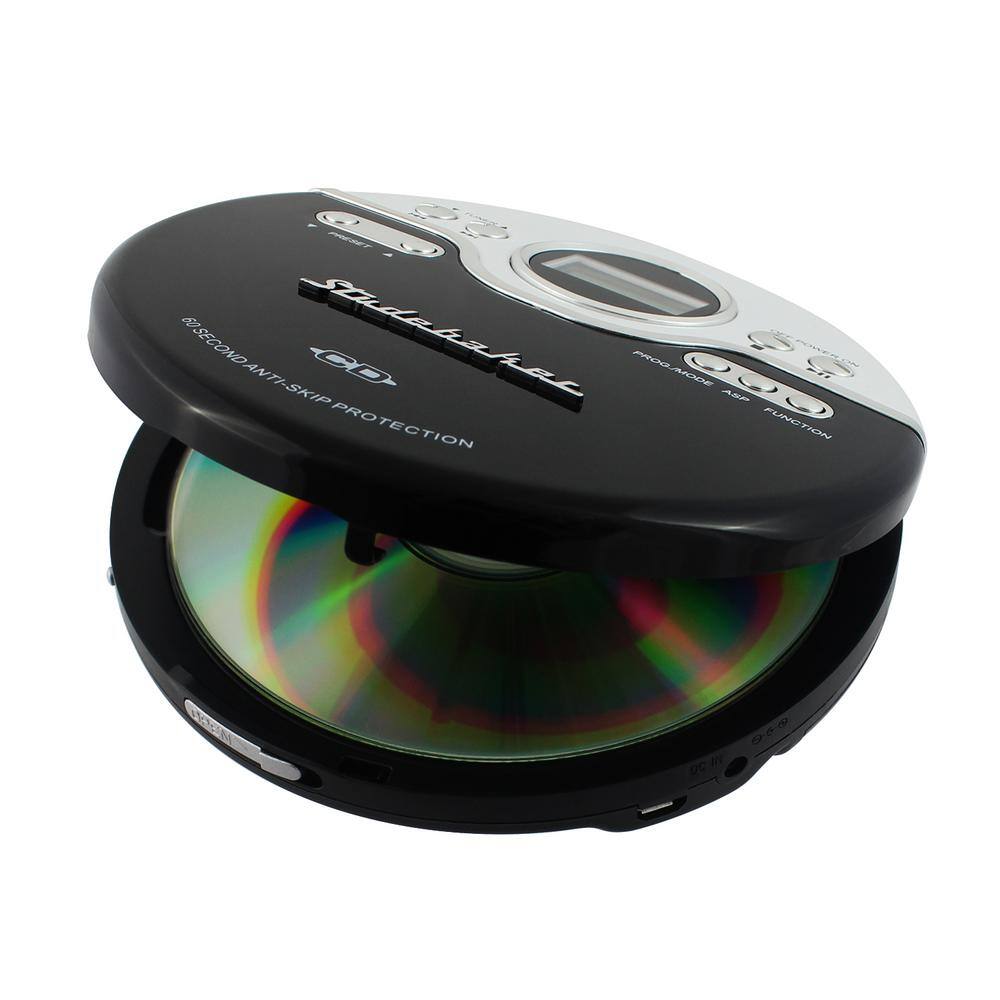 Studebaker Joggable Personal CD Player with PLL Radio in BlackWhite SB3703BW