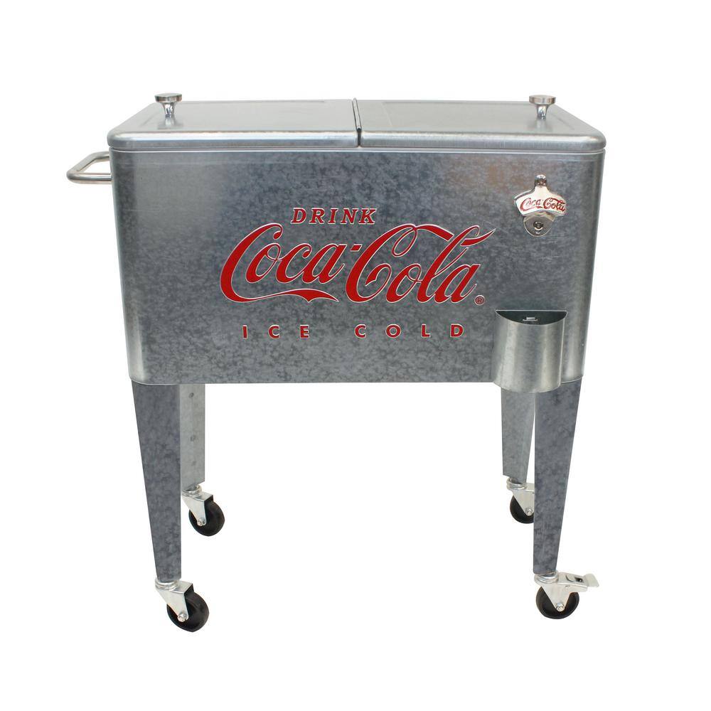 Leigh Country 60 Qt. Galvanized Coca-Cola Embossed Cooler CP 98104