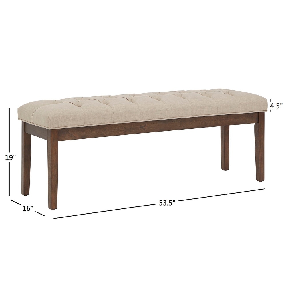 Benchwright Premium Tufted Reclaimed 52 inch Upholstered Bench by iNSPIRE Q Artisan