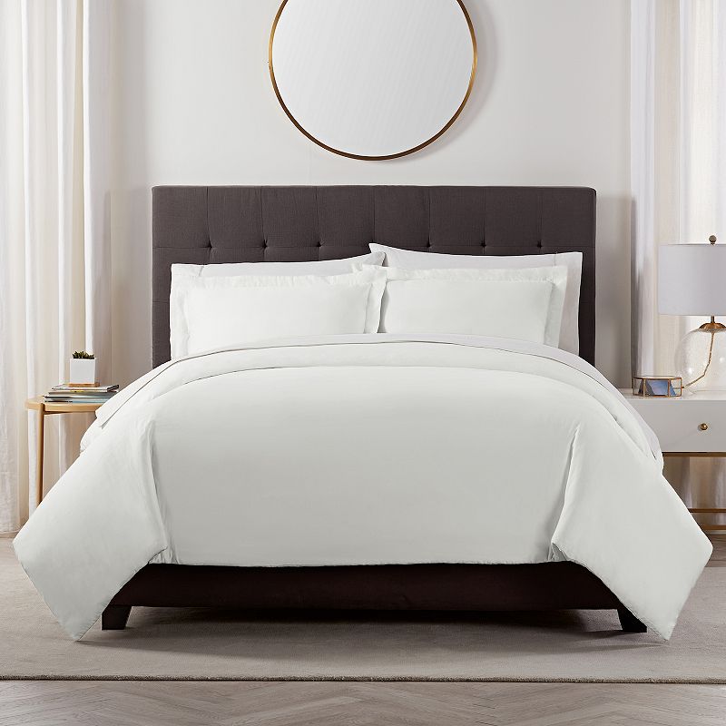 Serta X Comfort Solid 500 Thread Count Duvet Cover Set with Shams