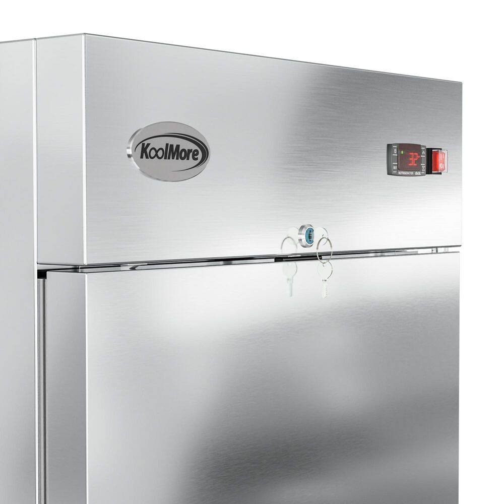 Koolmore 23 cu. ft. Commercial Stainless Steel Solid Half Door Reach-In Refrigerator RIR-1D-SSHD