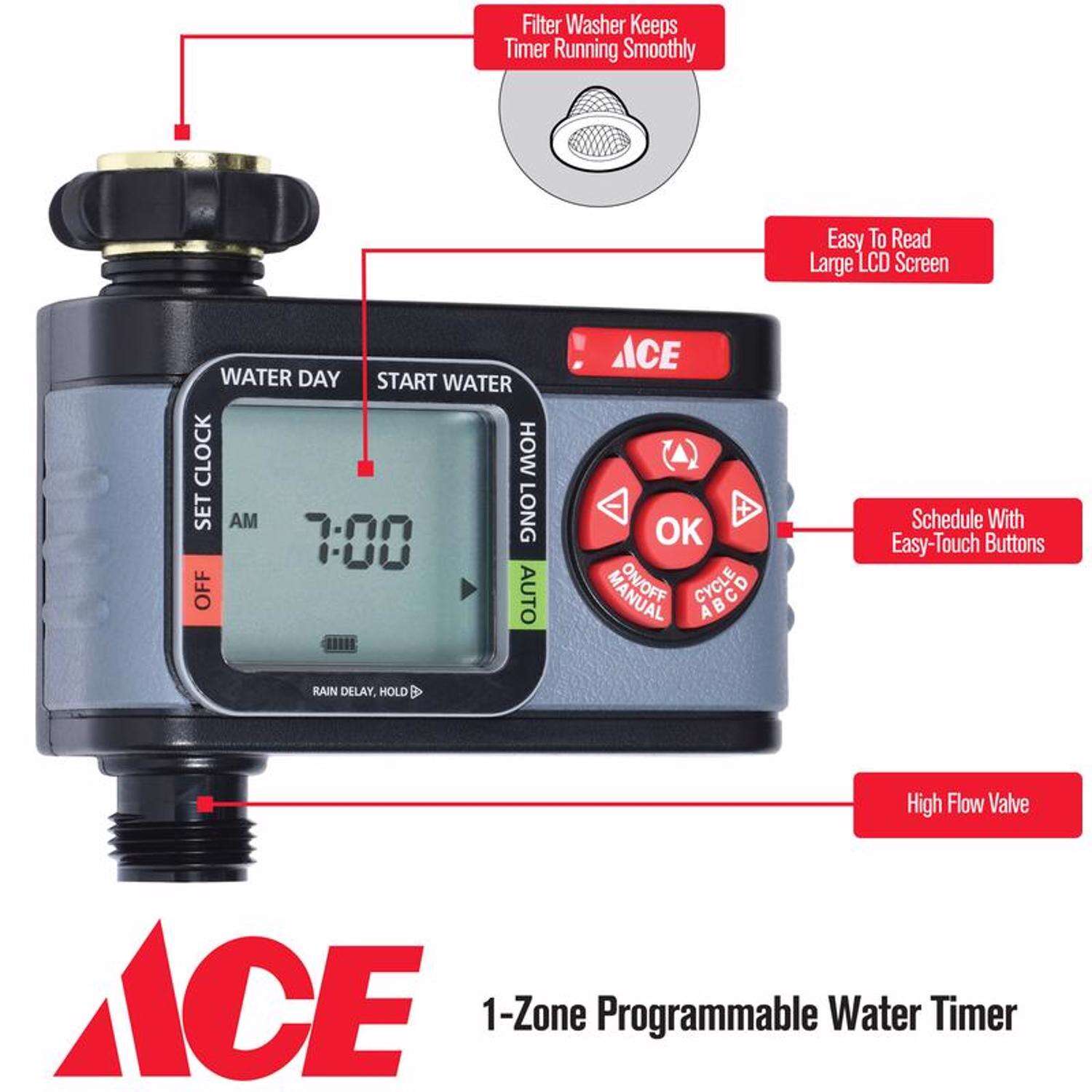 Ace Programmable 1 Zone Digital Water Timer