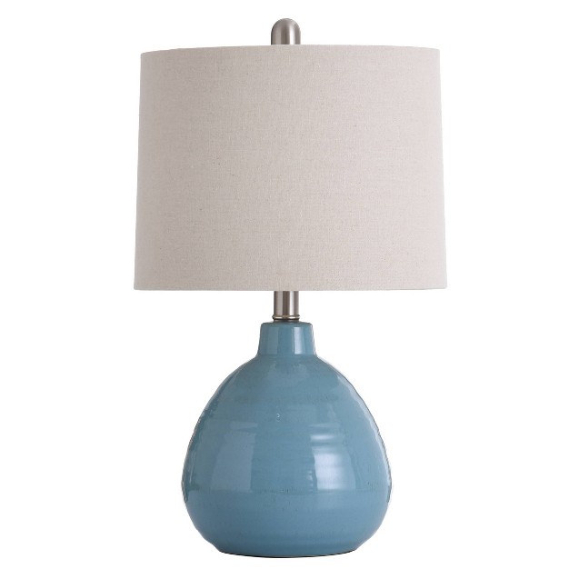 Cameron Ceramic Jug Lamp Seaside Storm Blue Finish Stylecraft