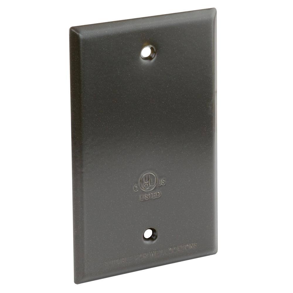 Commercial Electric Bronze 1-Gang Weatherproof Blank Cover WBC100B