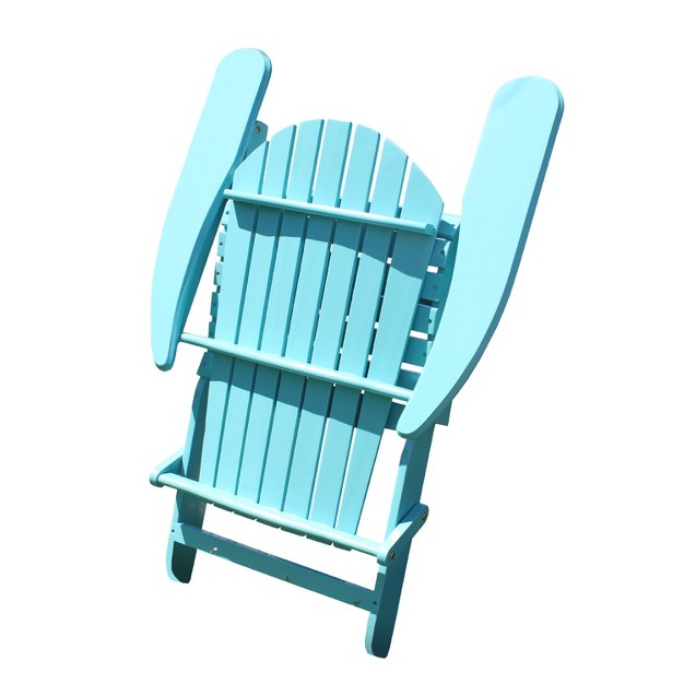 Northbeam Outdoor Lawn Garden Portable Foldable Wooden Adirondack Accent Chair Deck Porch Pool And Patio Seating With 250 Pound Capacity Teal