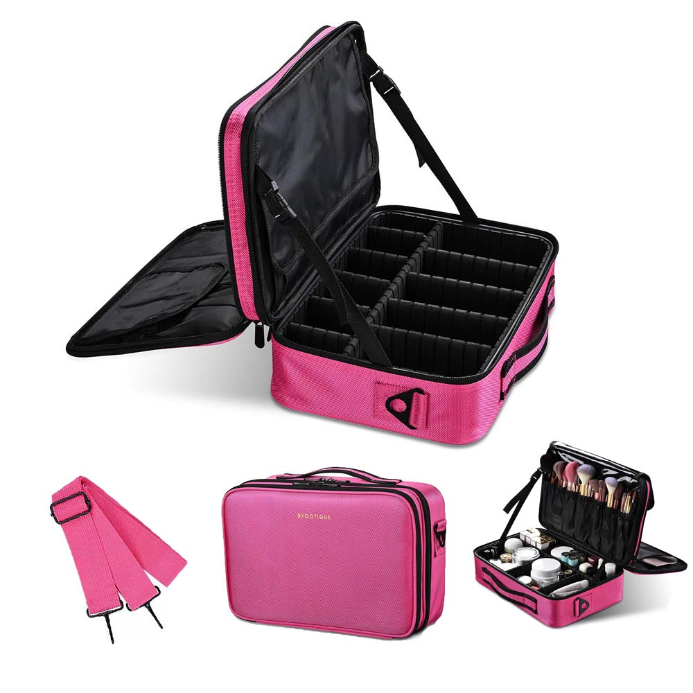 Byootique Portable Oxford Makeup Artist Soft Train Bag Case 13x9x4