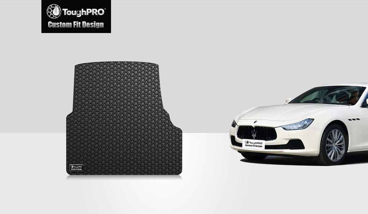 ToughPRO Trunk Mat Compatible with Maserati Ghibli - All Weather - Heavy Duty - Black Rubber - 2020 (AWD)