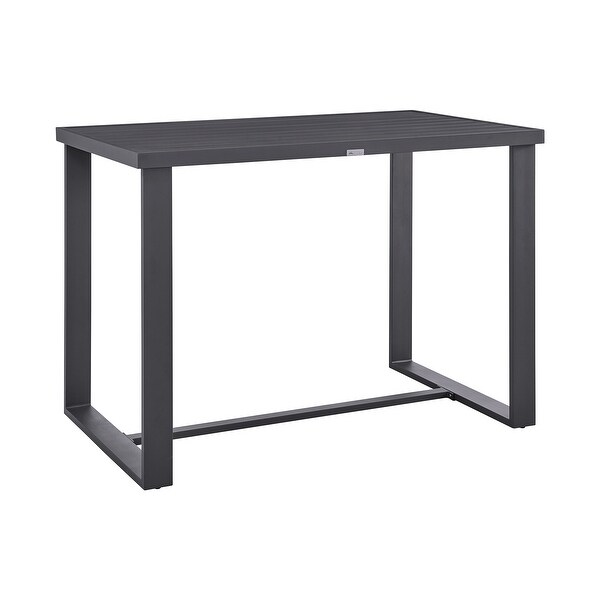 Argiope Outdoor Patio Bar Height Dining Table in Dark Grey Aluminum