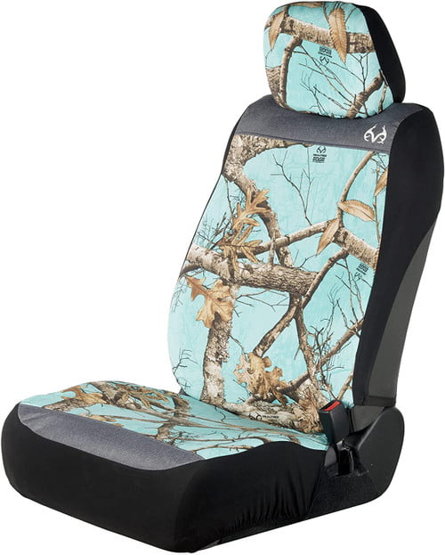 Realtree Edge Mint Camo Universal Low Back Bucket Seat Cover for Cars， Trucks and SUVs