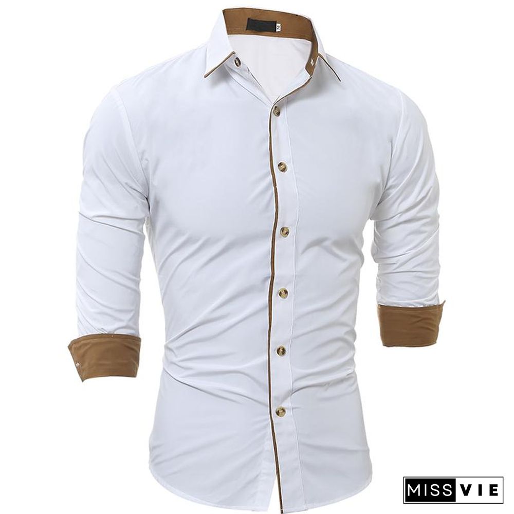 Fashion Plus Size Men's Casual Long Sleeve Shirt