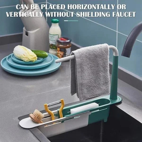 (🎅HOT SALE NOW-49% OFF)🔥🔥 Telescopic Sink Storage Rack & BUY 2 GET EXTRA 10% OFF